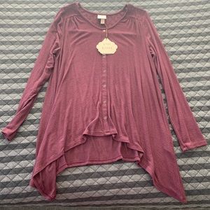 Deep red long sleeve blouse